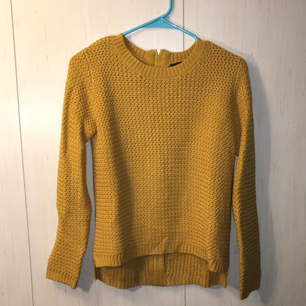 Forever 21 mustard yellow, zipper back sweater